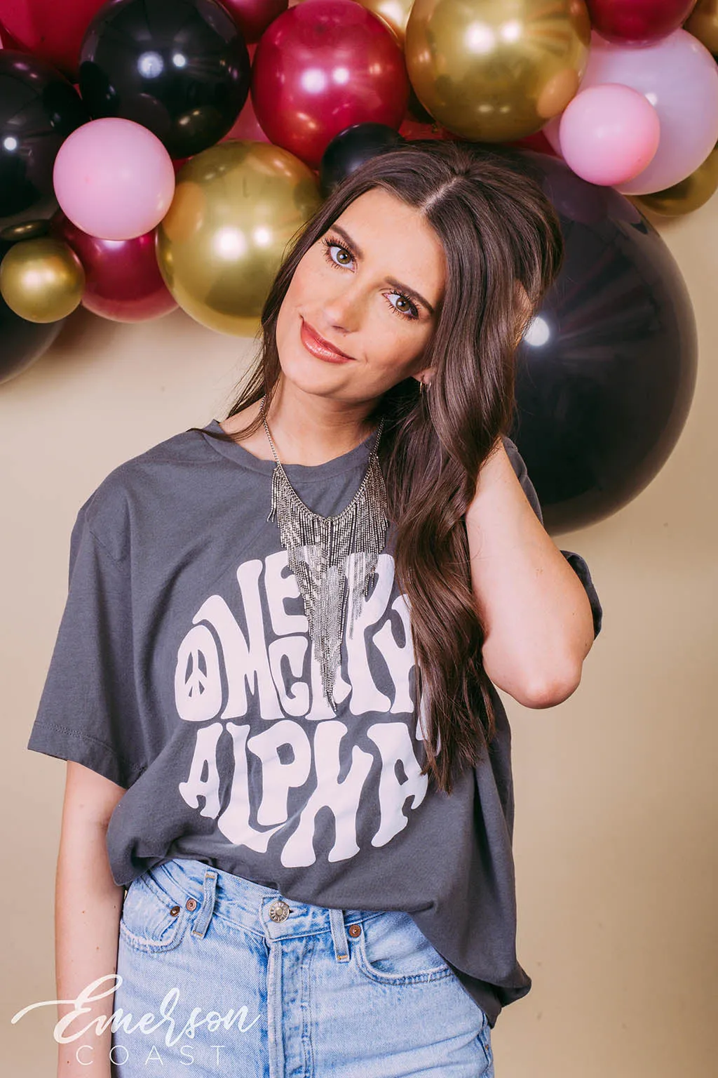 Omega Phi Alpha Peace Sign Tee