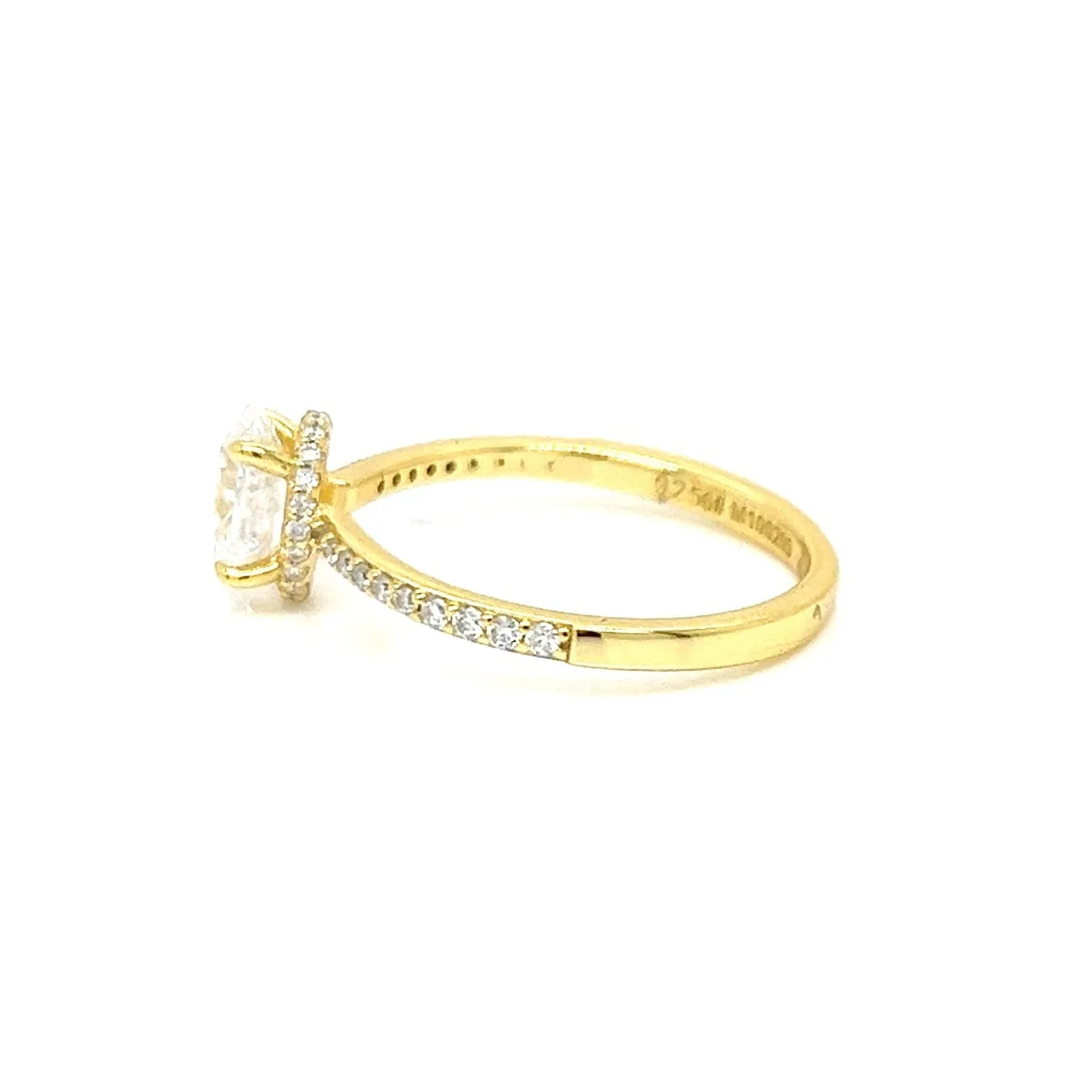 Oval Main Moissanite 1.23CT Engagement 925 Sterling Silver Ring - M100209