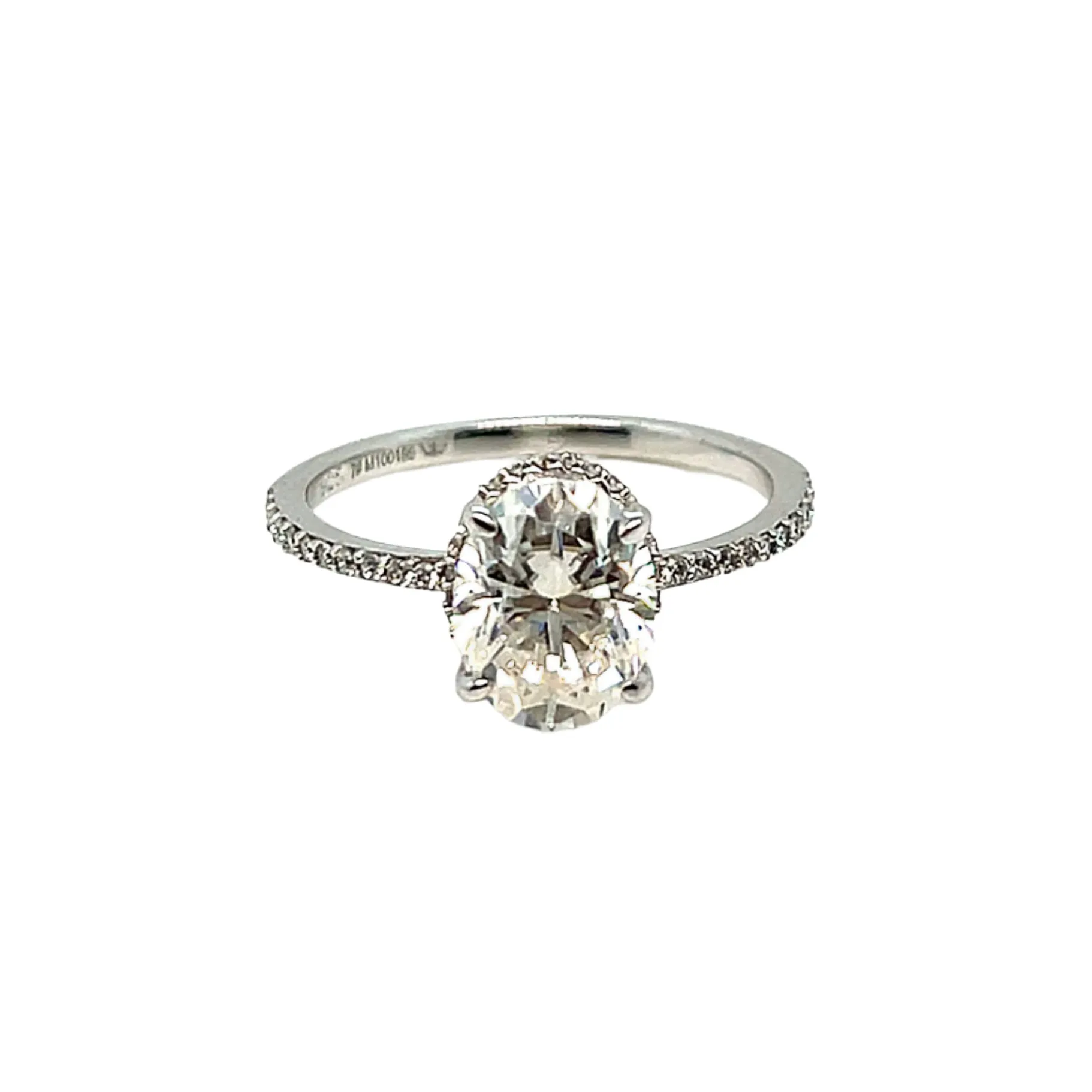 Oval Main Moissanite 1.23CT Engagement 925 Sterling Silver Ring - M100209