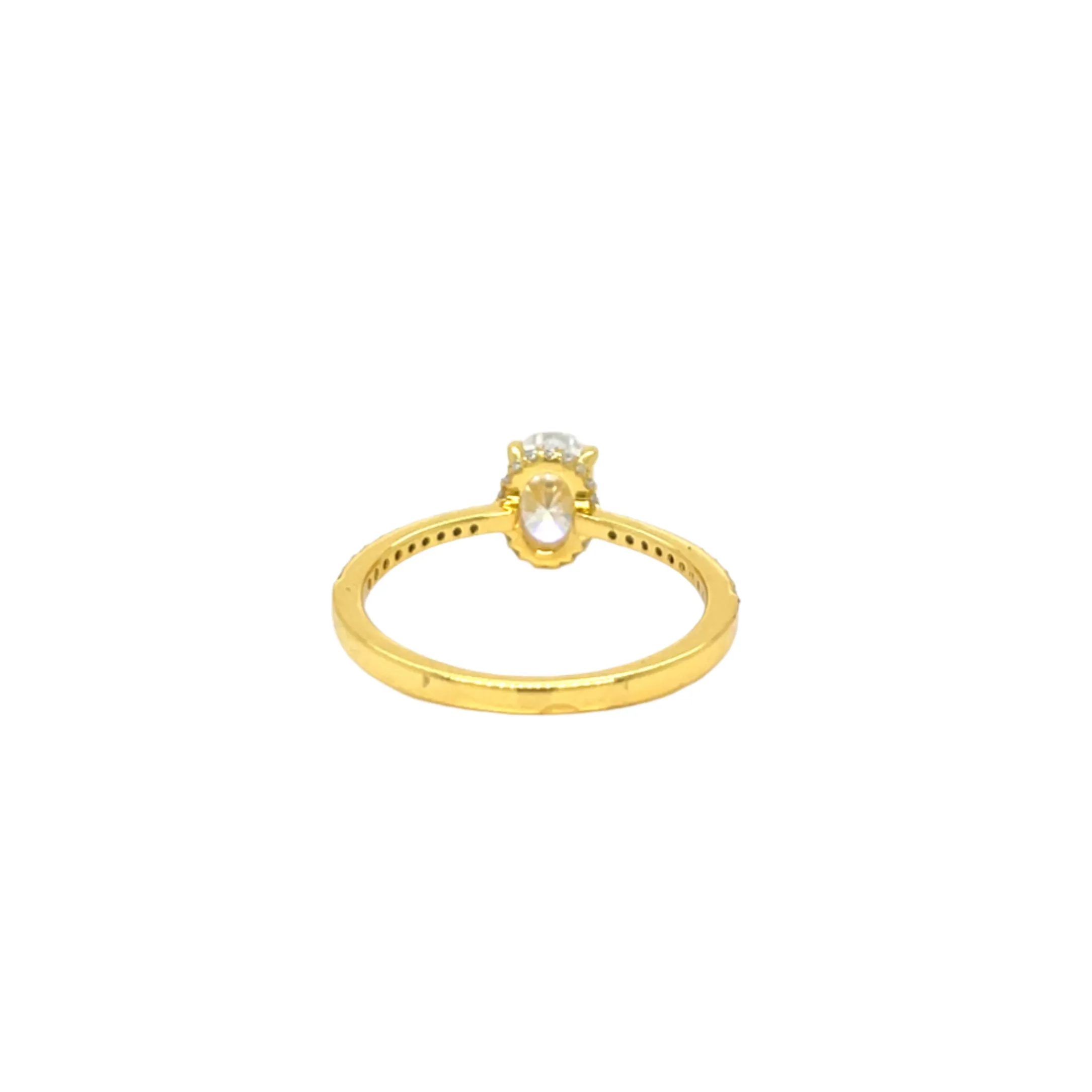 Oval Main Moissanite 1.23CT Engagement 925 Sterling Silver Ring - M100209