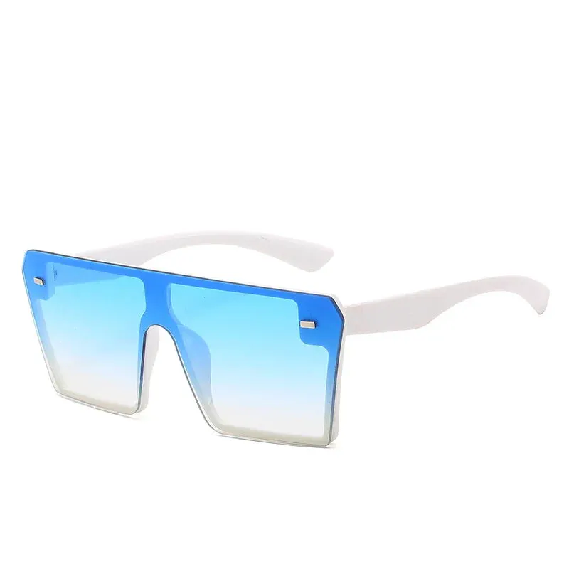 Oversize Square Sunglasses Women Retro Gradient Sun Glasses Men Blue Big Frame Vintage Eyewear UV400