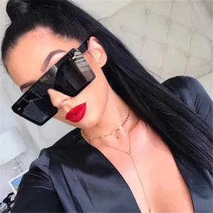 Oversize Square Sunglasses Women Retro Gradient Sun Glasses Men Blue Big Frame Vintage Eyewear UV400