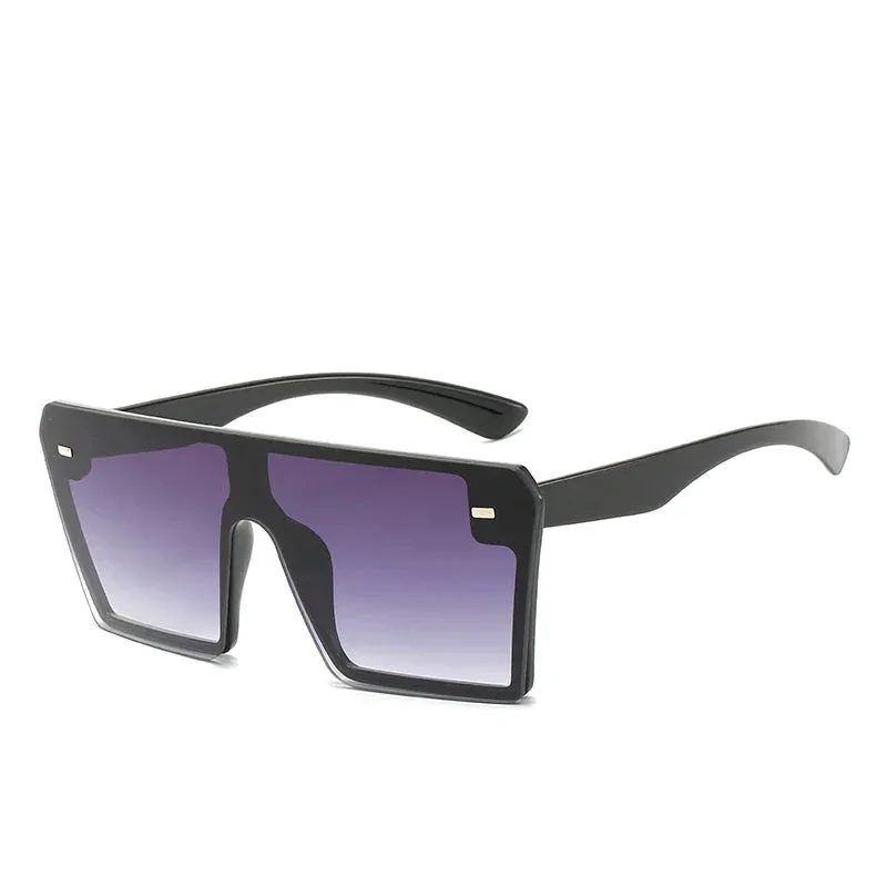 Oversize Square Sunglasses Women Retro Gradient Sun Glasses Men Blue Big Frame Vintage Eyewear UV400