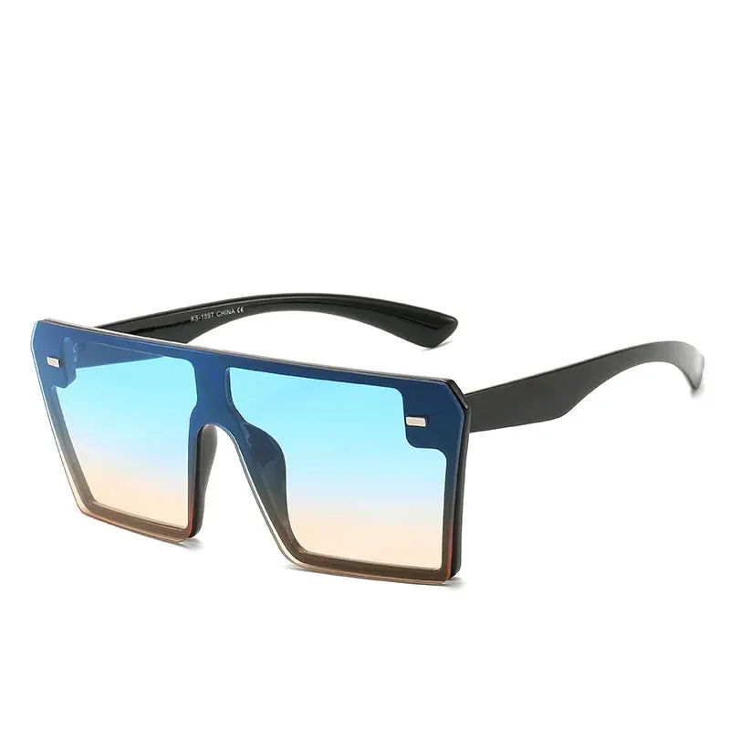 Oversize Square Sunglasses Women Retro Gradient Sun Glasses Men Blue Big Frame Vintage Eyewear UV400