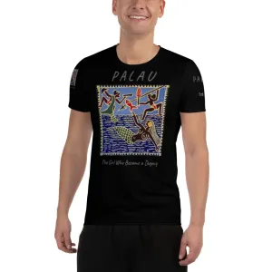 Palau Legends - The Girl Who Became a Dugong - All-Over Print Men's Athletic T-shirt