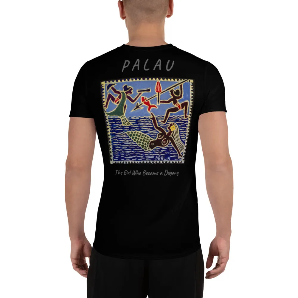 Palau Legends - The Girl Who Became a Dugong - All-Over Print Men's Athletic T-shirt