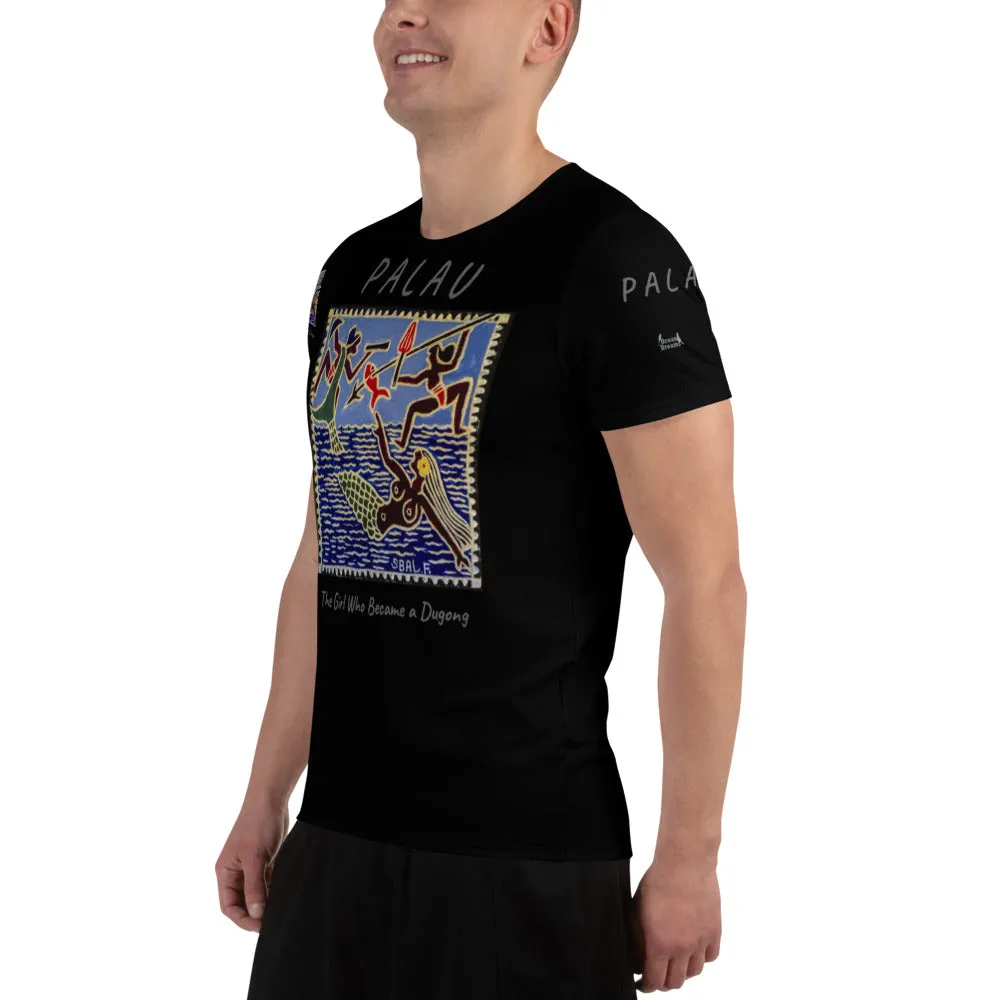 Palau Legends - The Girl Who Became a Dugong - All-Over Print Men's Athletic T-shirt