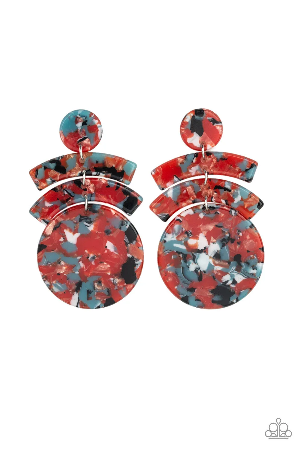 Paparazzi - In The HAUTE Seat - Orange Earrings