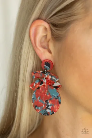 Paparazzi - In The HAUTE Seat - Orange Earrings