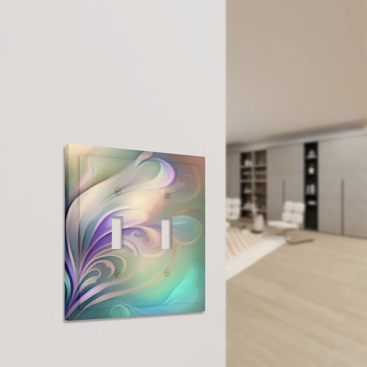 Pastel Abstract Art Decorative Switch Plate Cover with Beveled Edges, 2 Sizes, Creative Home Decor
