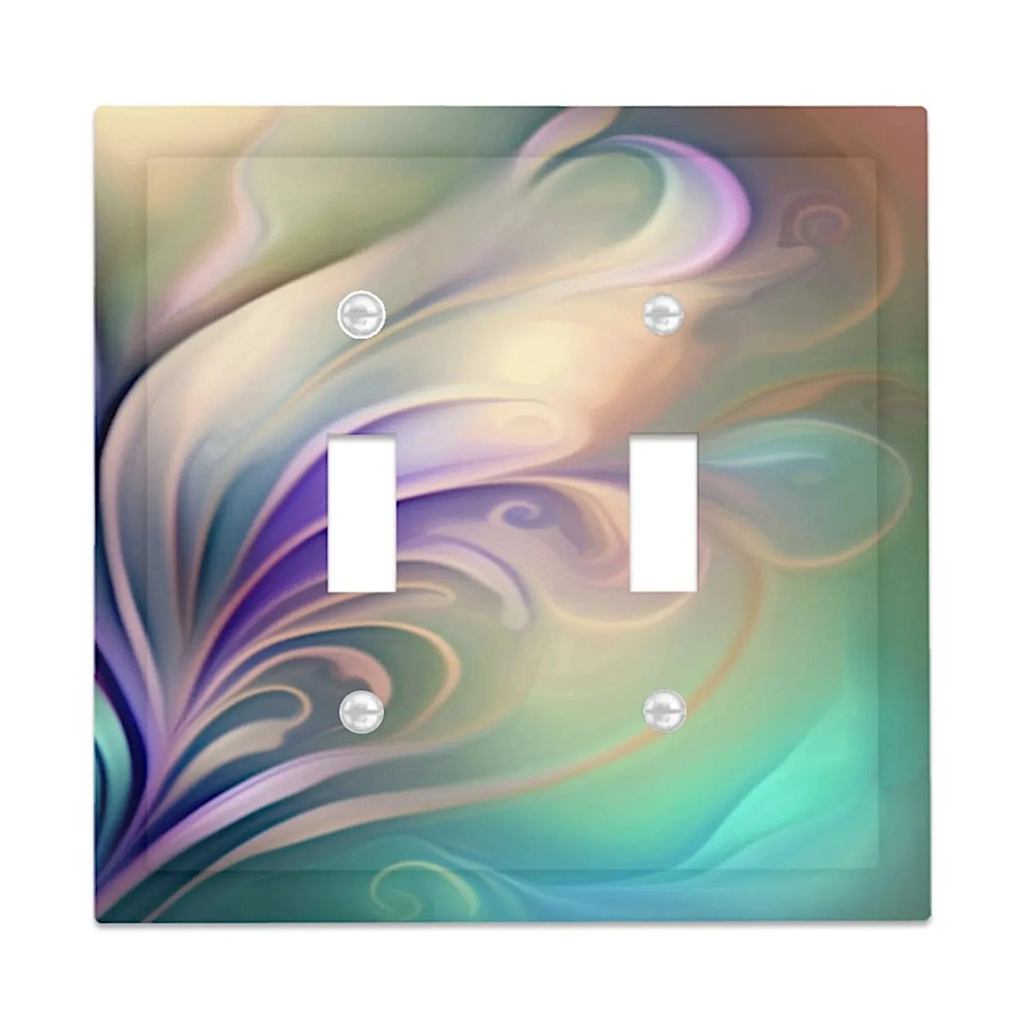 Pastel Abstract Art Decorative Switch Plate Cover with Beveled Edges, 2 Sizes, Creative Home Decor