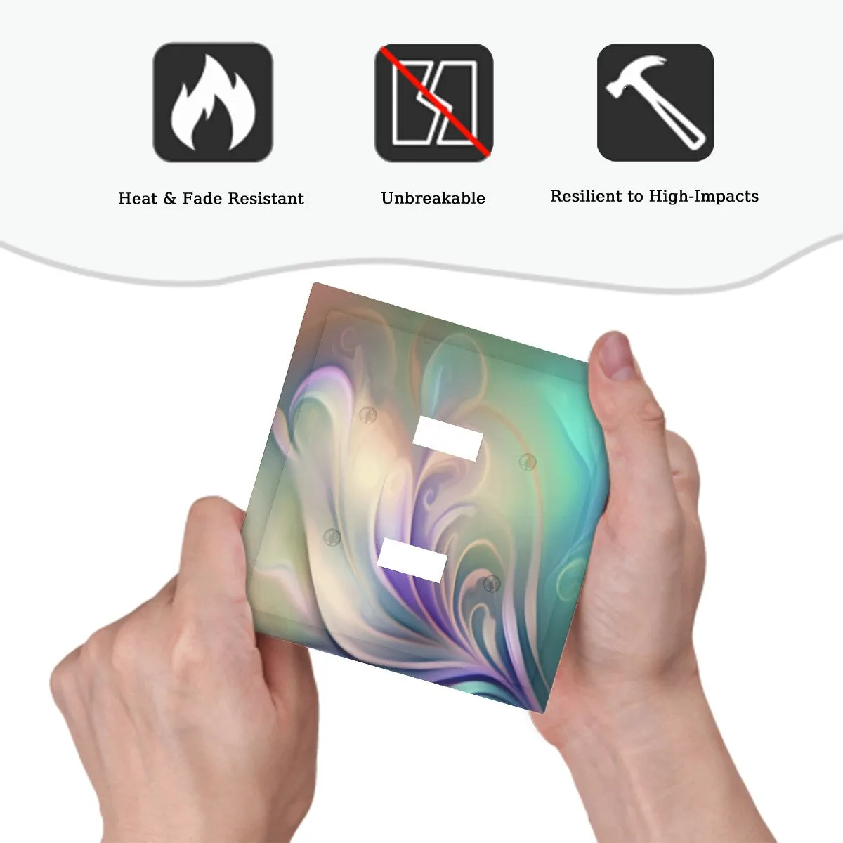 Pastel Abstract Art Decorative Switch Plate Cover with Beveled Edges, 2 Sizes, Creative Home Decor
