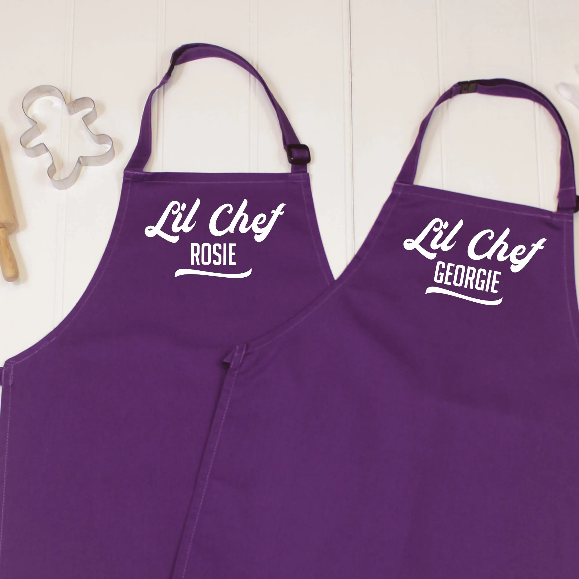 Personalised Kids Apron Set Retro Style