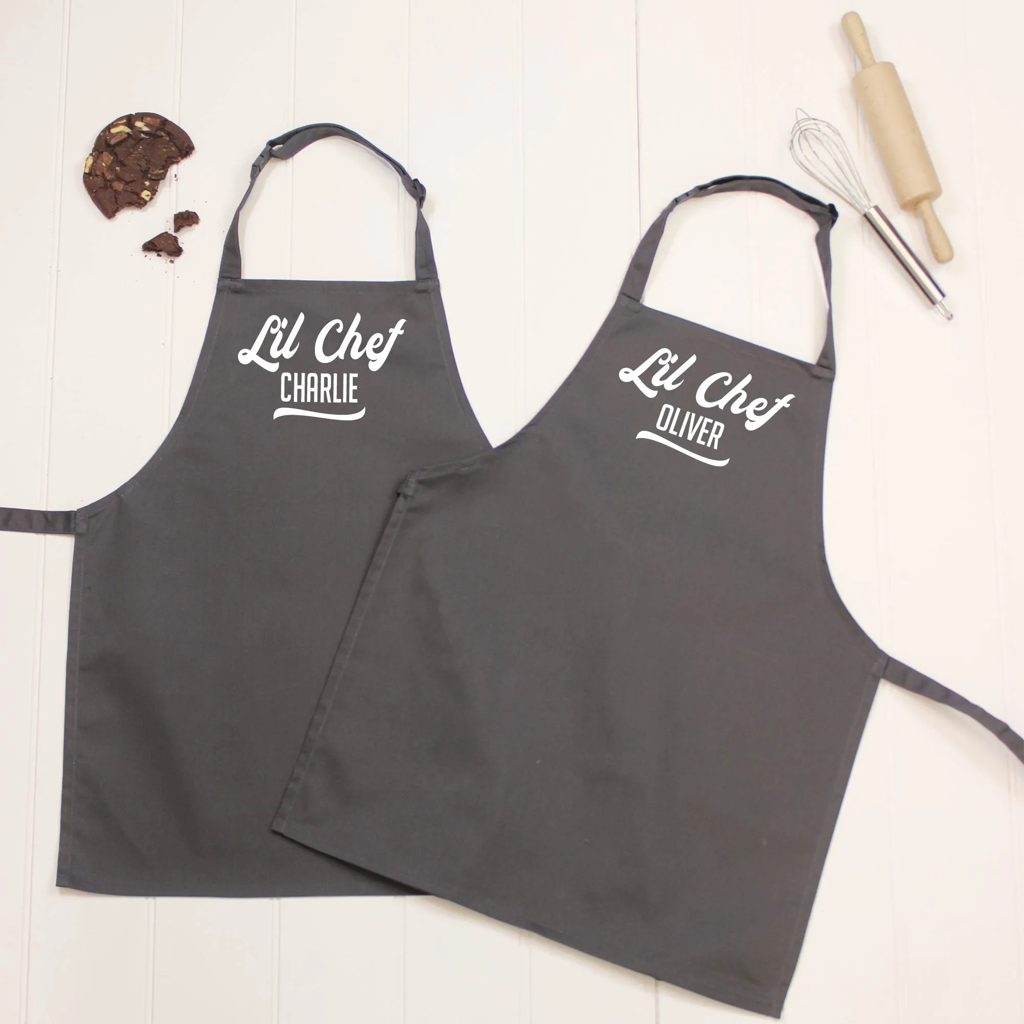 Personalised Kids Apron Set Retro Style