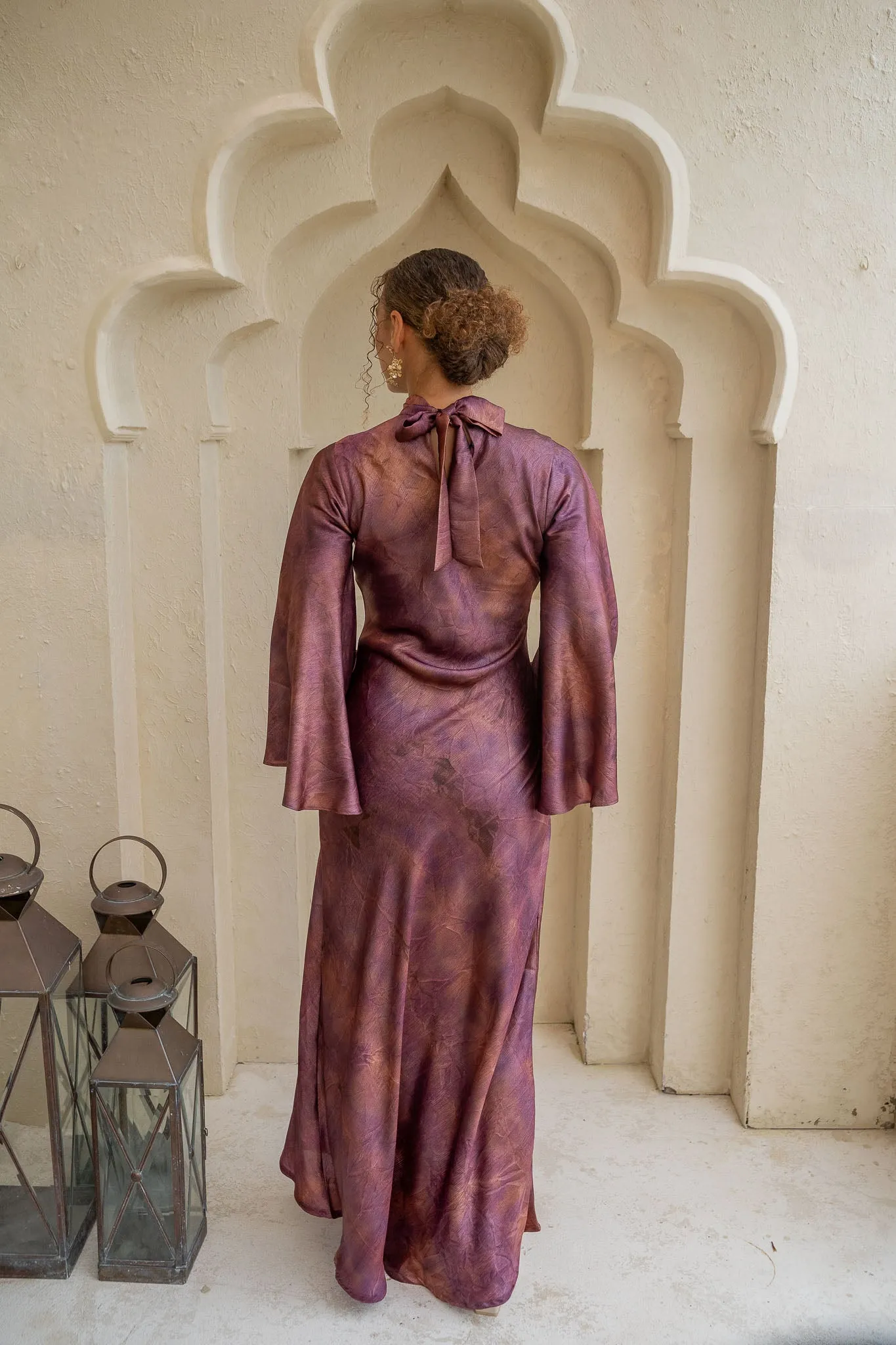 Plum Mirage Flow & Drape Maxi Dress
