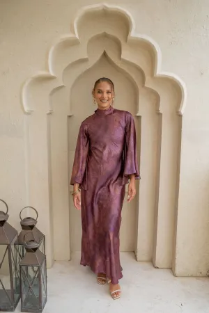 Plum Mirage Flow & Drape Maxi Dress