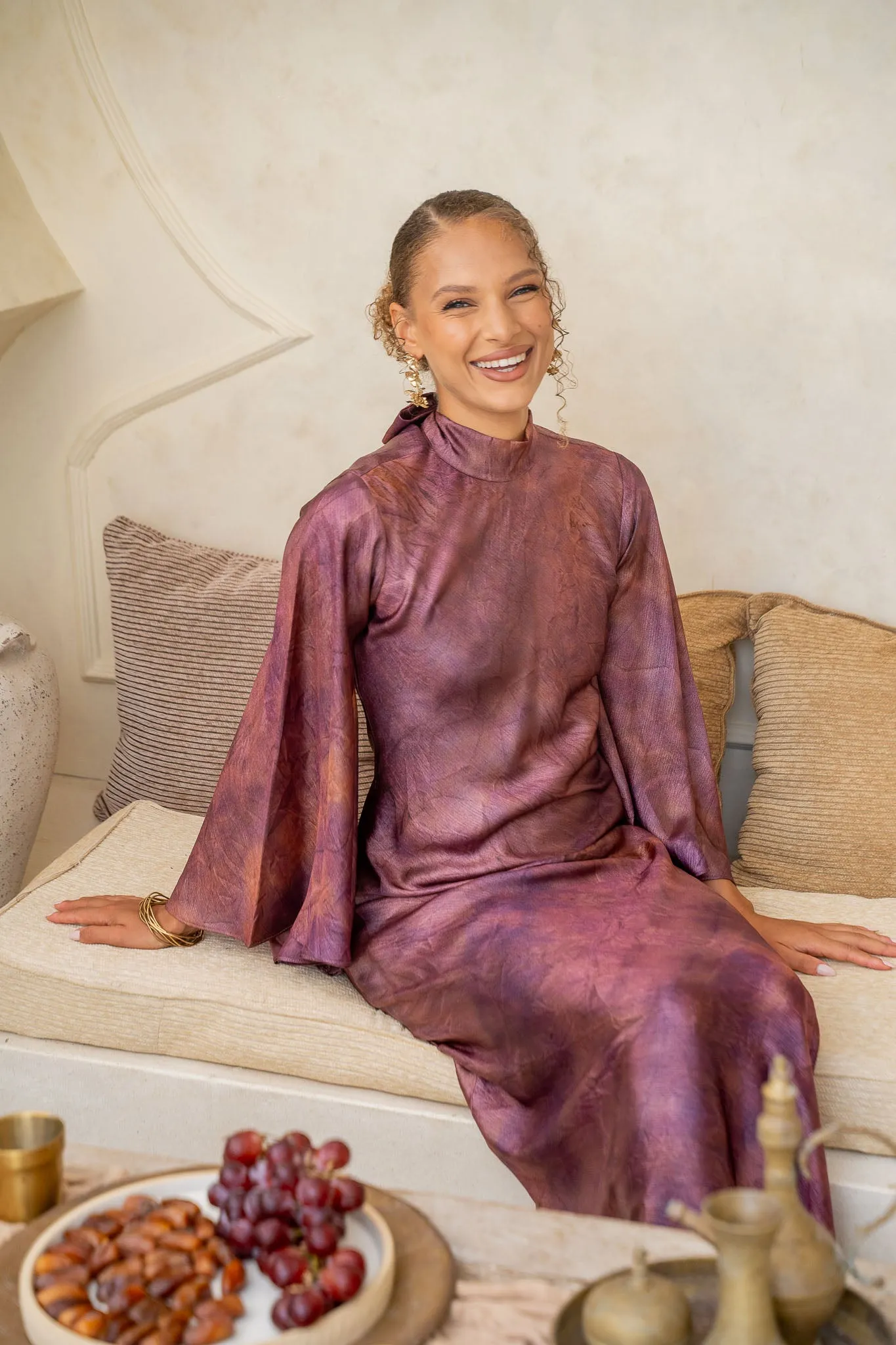 Plum Mirage Flow & Drape Maxi Dress