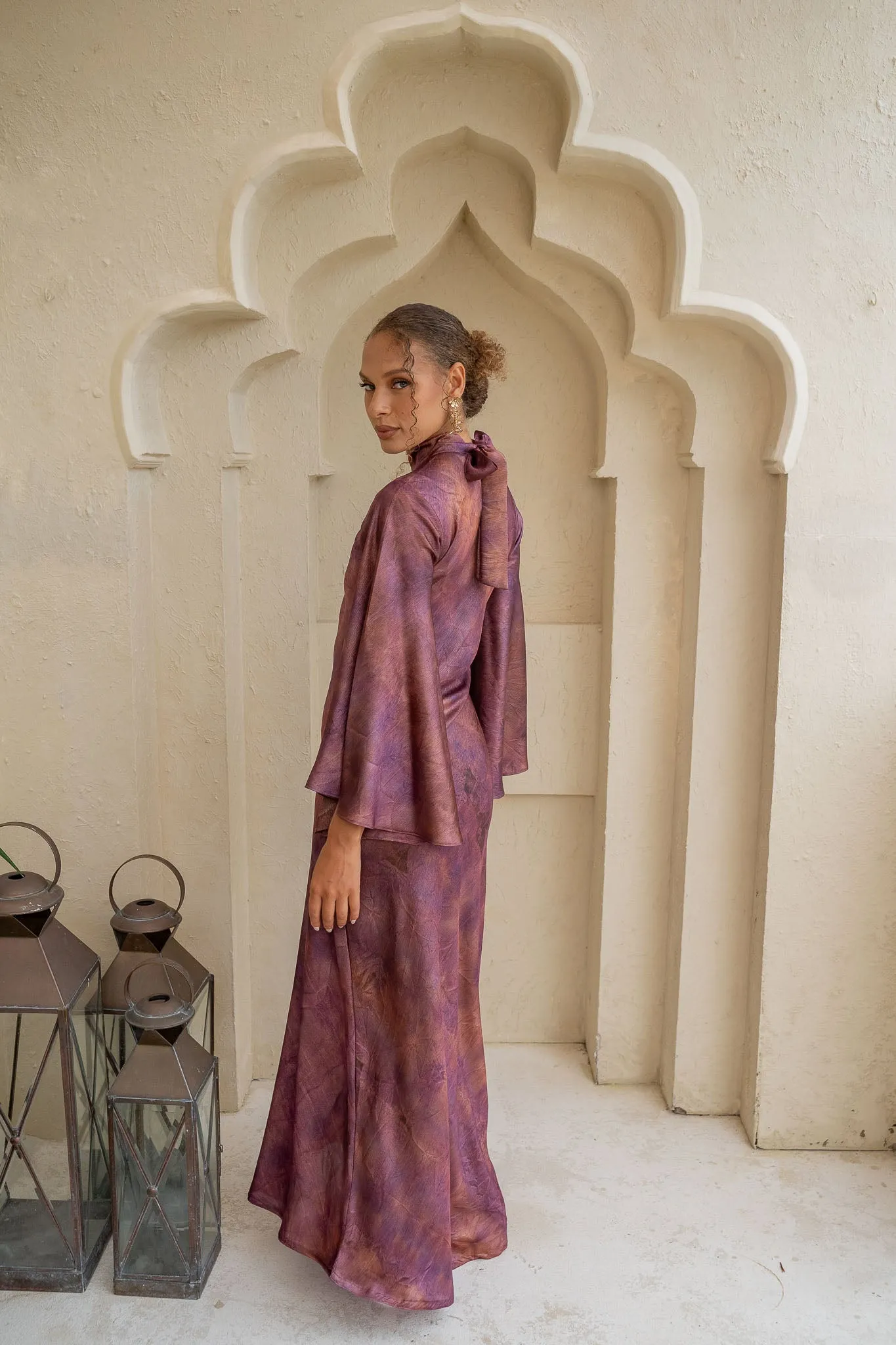 Plum Mirage Flow & Drape Maxi Dress