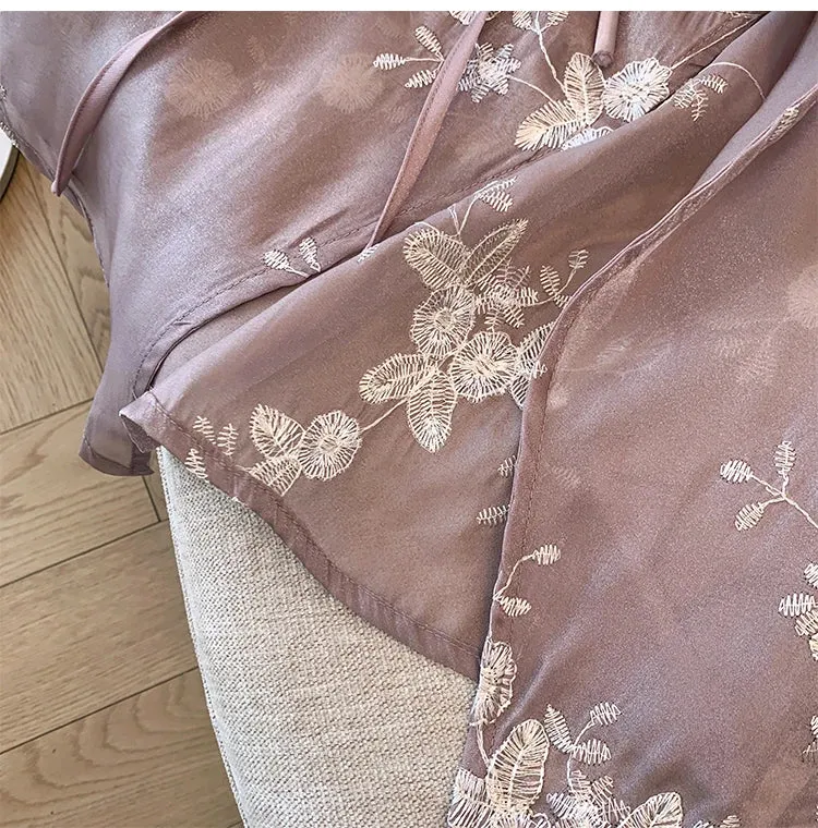 Plus Size Casual Chiffon Loose Chinese Style Blouse