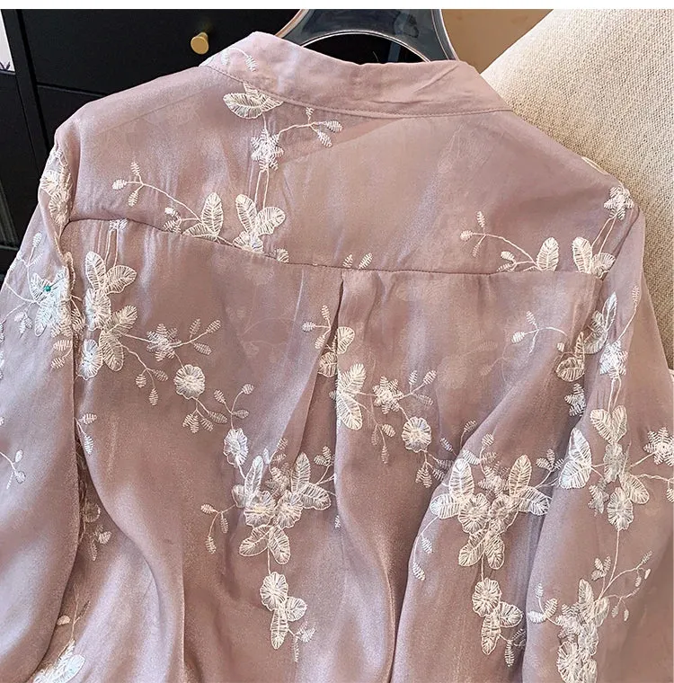 Plus Size Casual Chiffon Loose Chinese Style Blouse