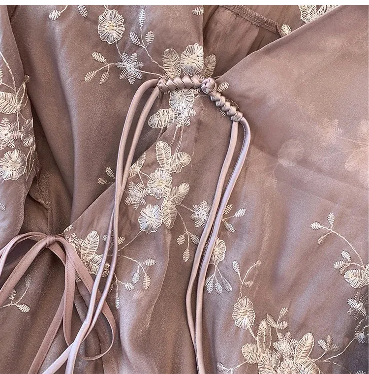 Plus Size Casual Chiffon Loose Chinese Style Blouse