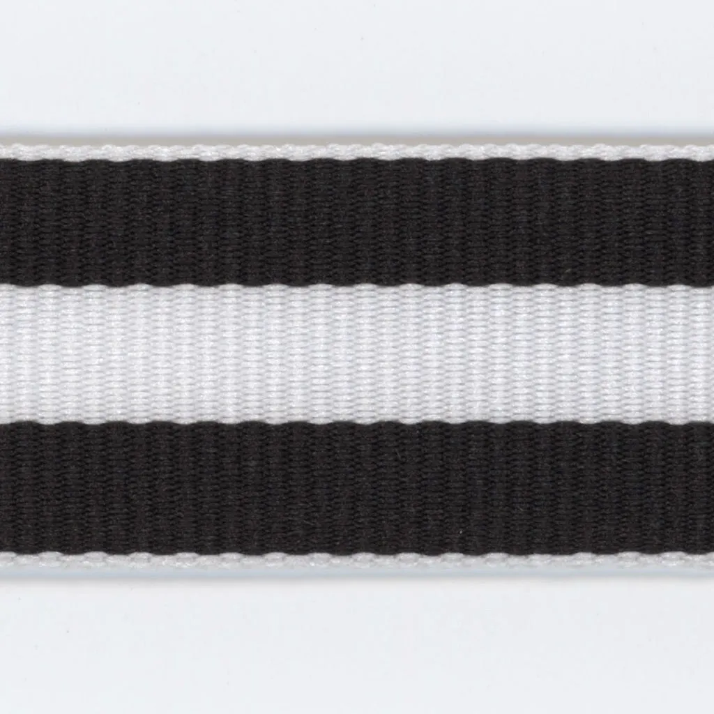 Polyester Stripe Grosgrain Ribbon #35 Black & White