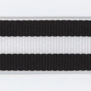 Polyester Stripe Grosgrain Ribbon #35 Black & White
