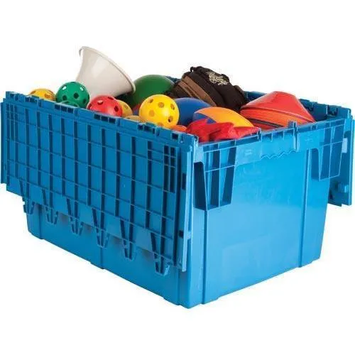 Premium Heavy-Duty Attached Lid Container - Blue