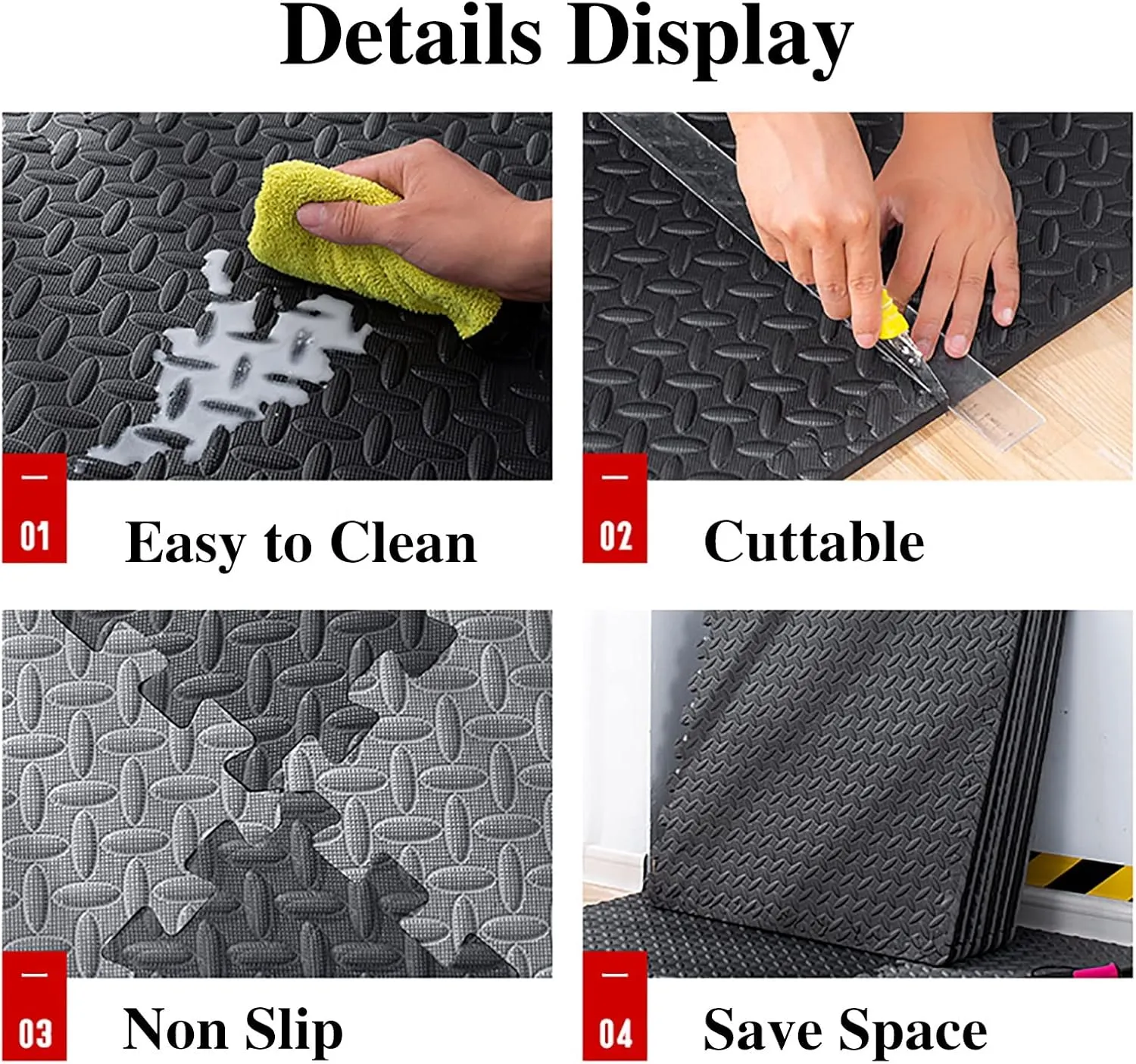Premium Puzzle Fitness Mat – EVA Interlocking Foam Floor Tiles – Non-Slip, Durable, Waterproof – Protective Sports Flooring for Home Gym, Yoga, Kids Play Area – Easy Assembly & Customizable