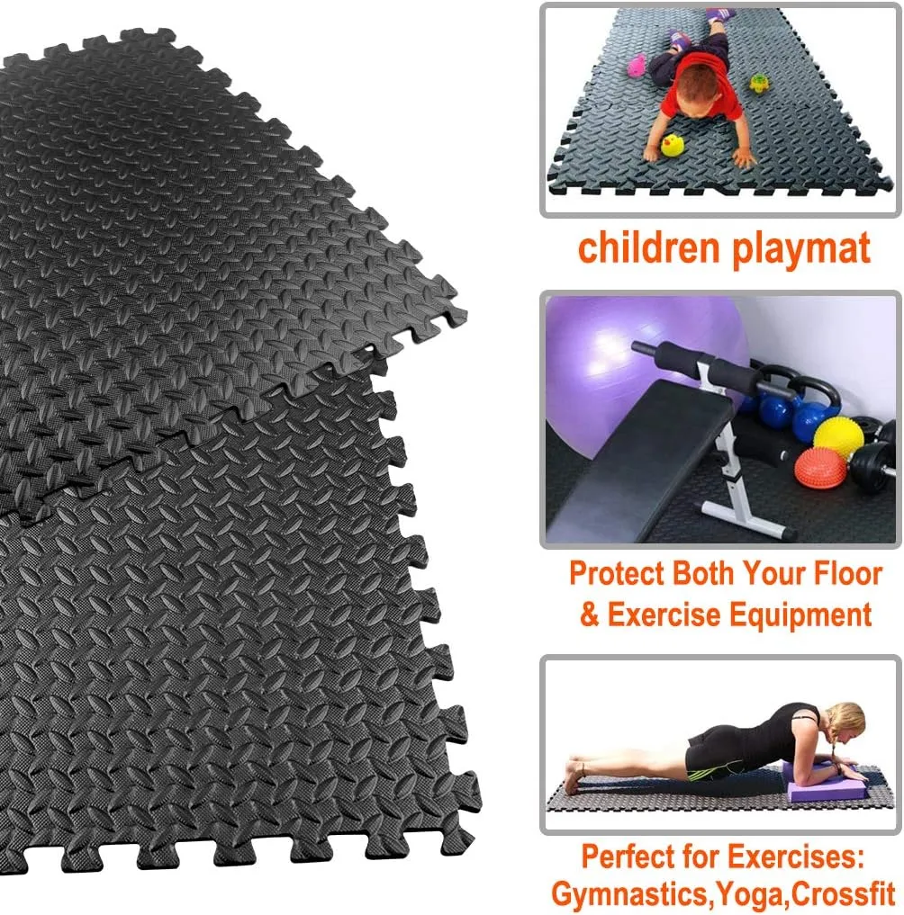 Premium Puzzle Fitness Mat – EVA Interlocking Foam Floor Tiles – Non-Slip, Durable, Waterproof – Protective Sports Flooring for Home Gym, Yoga, Kids Play Area – Easy Assembly & Customizable