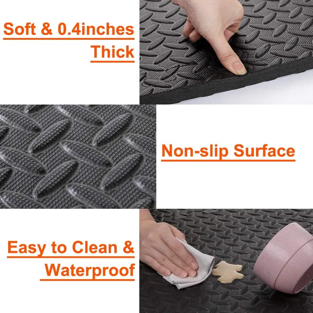 Premium Puzzle Fitness Mat – EVA Interlocking Foam Floor Tiles – Non-Slip, Durable, Waterproof – Protective Sports Flooring for Home Gym, Yoga, Kids Play Area – Easy Assembly & Customizable
