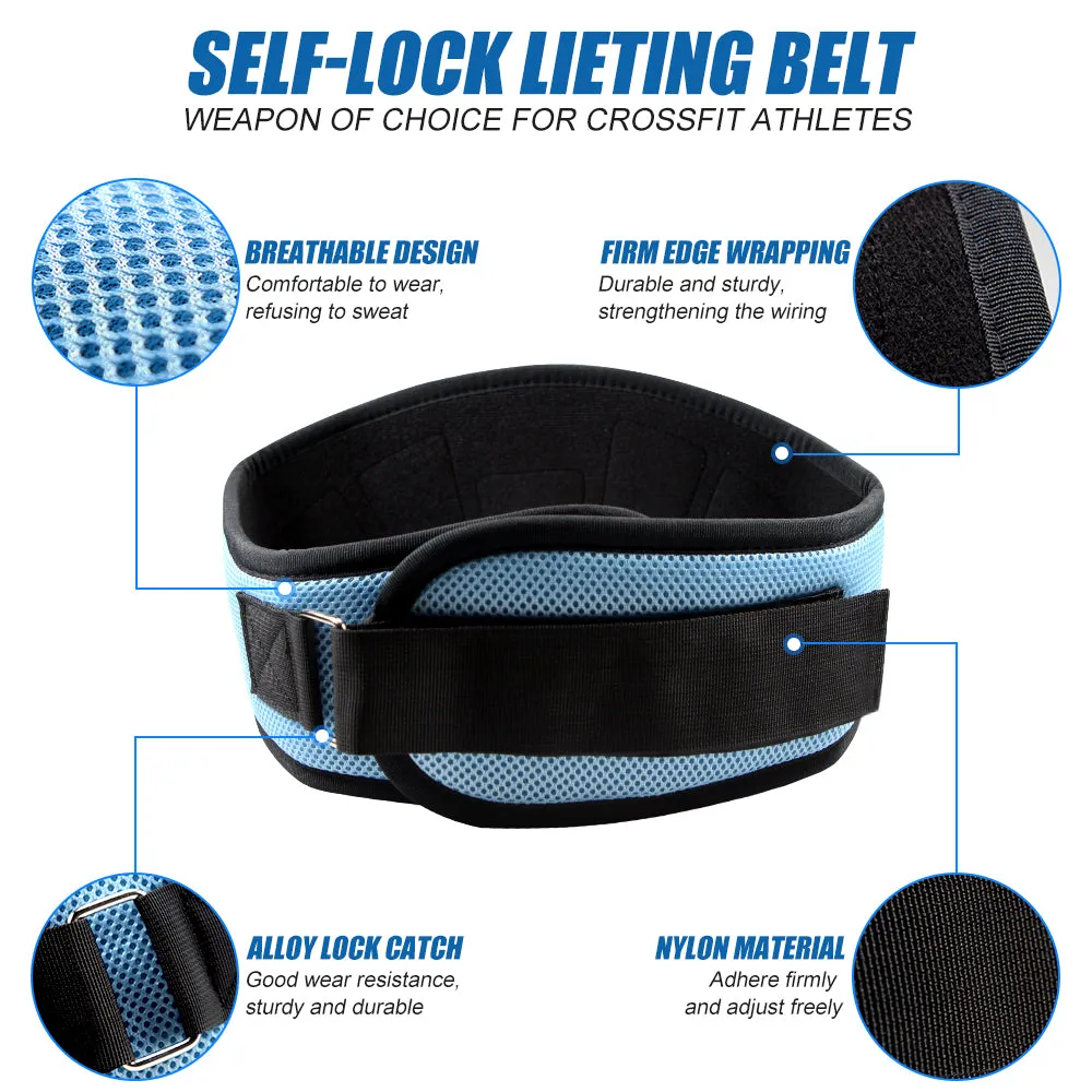 Premium Sports Weight Lifting Belt – Gym Workout Lumbar Back Support for Powerlifting, Strength Training, Squats, Weightlifting, Adjustable Nylon Waist Belt, Durable & Lightweight Design for Men and Women