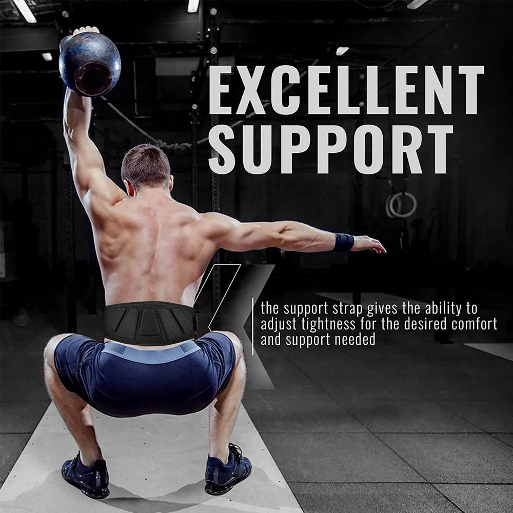 Premium Sports Weight Lifting Belt – Gym Workout Lumbar Back Support for Powerlifting, Strength Training, Squats, Weightlifting, Adjustable Nylon Waist Belt, Durable & Lightweight Design for Men and Women