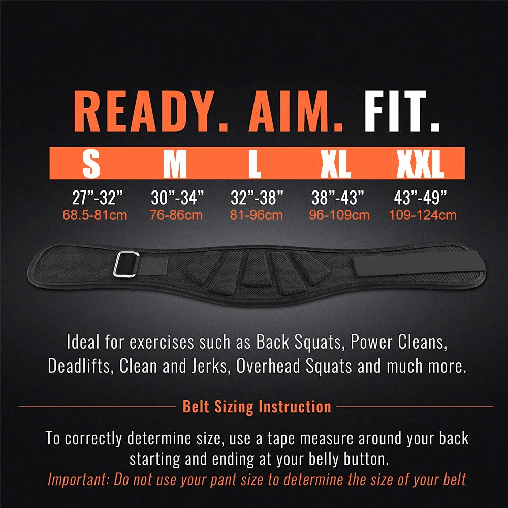 Premium Sports Weight Lifting Belt – Gym Workout Lumbar Back Support for Powerlifting, Strength Training, Squats, Weightlifting, Adjustable Nylon Waist Belt, Durable & Lightweight Design for Men and Women