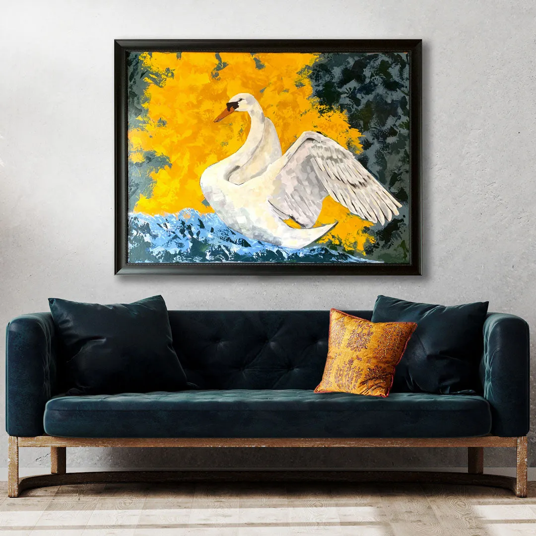 "Veritas" Swan Animal Painting 40x30