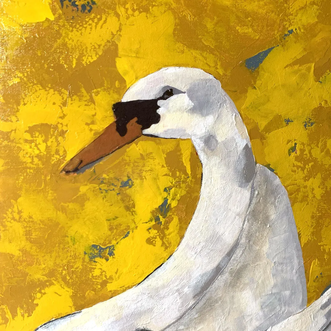 "Veritas" Swan Animal Painting 40x30