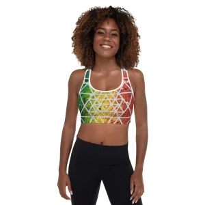 Rasta Sri Yantra ~ Wearable Art Cosmic Sacred Geometry Sports Bra