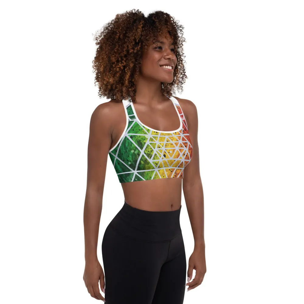 Rasta Sri Yantra ~ Wearable Art Cosmic Sacred Geometry Sports Bra