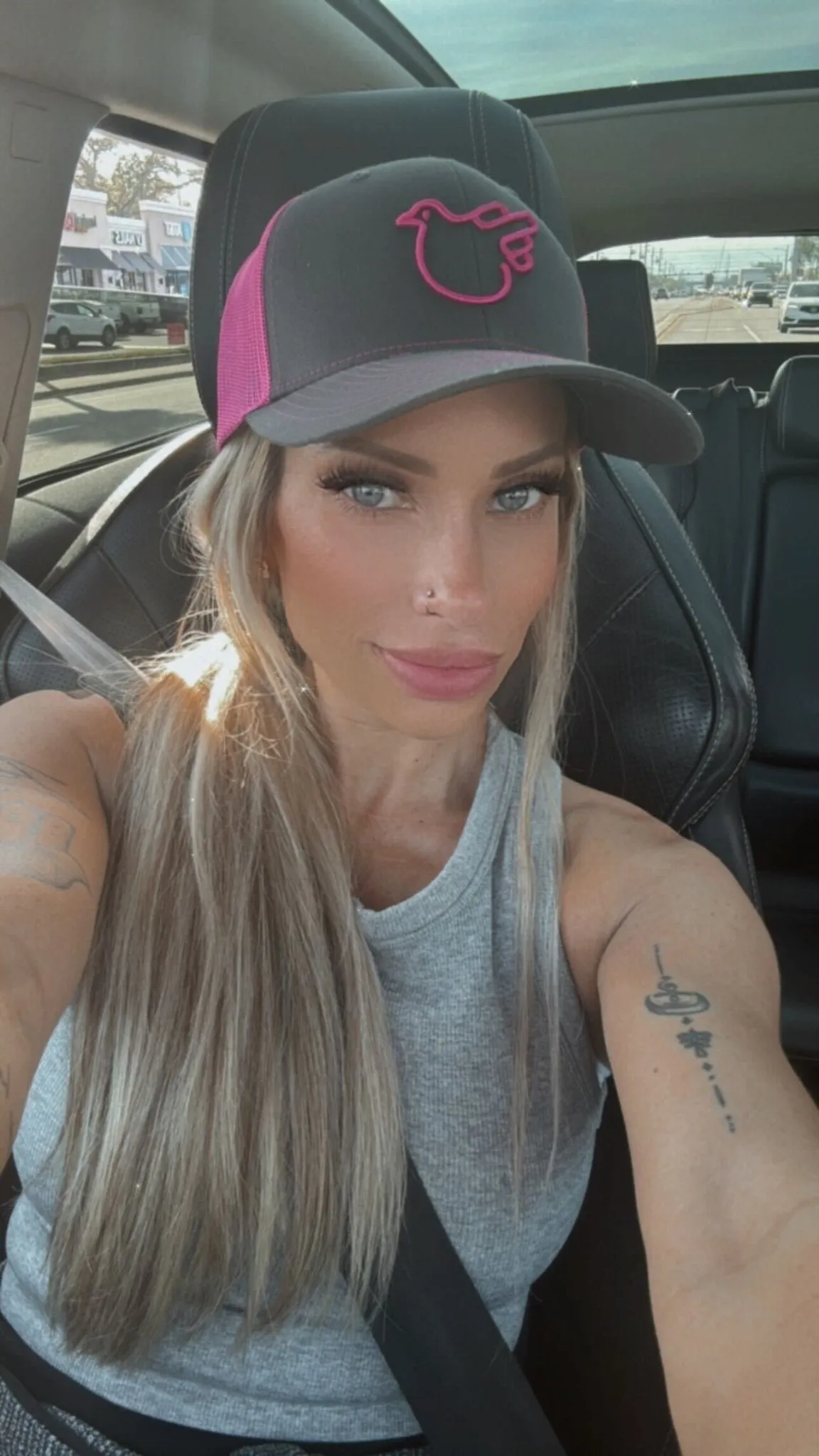 Real Man Pink Mesh Snapback Trucker Hat