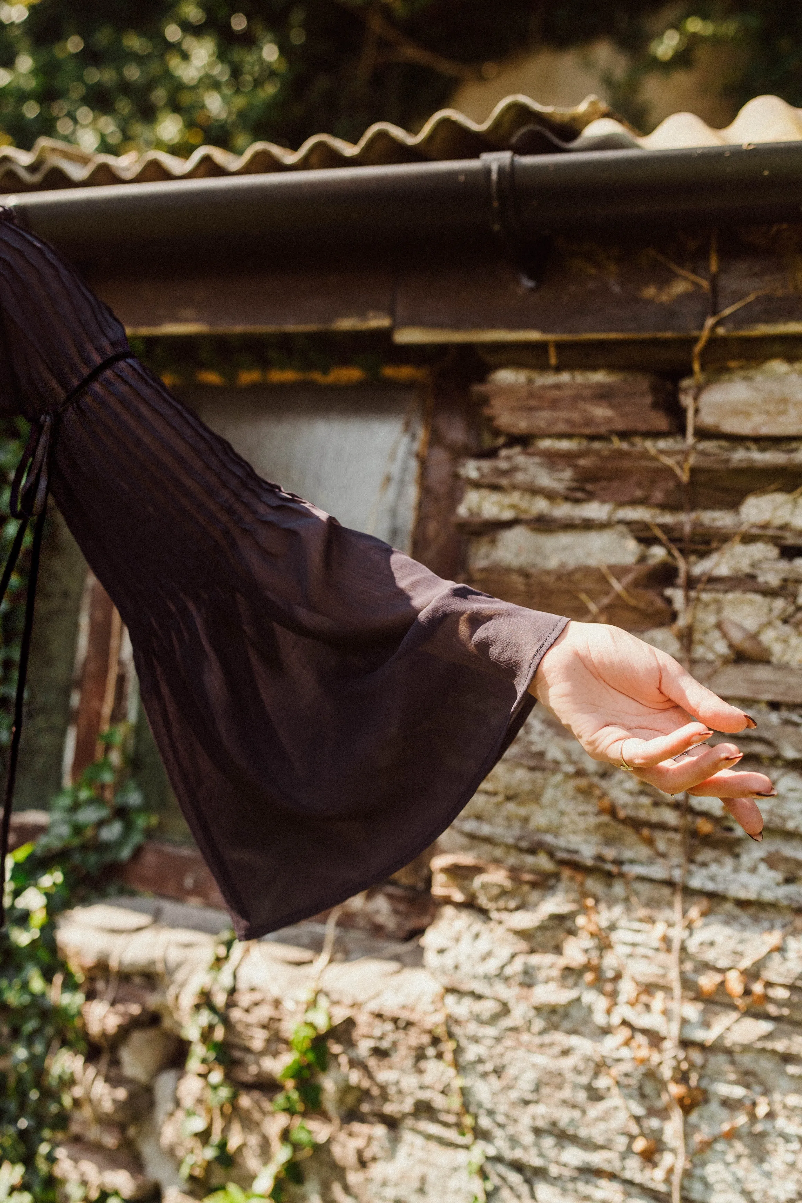 Recycled Chiffon Pleated Blouse