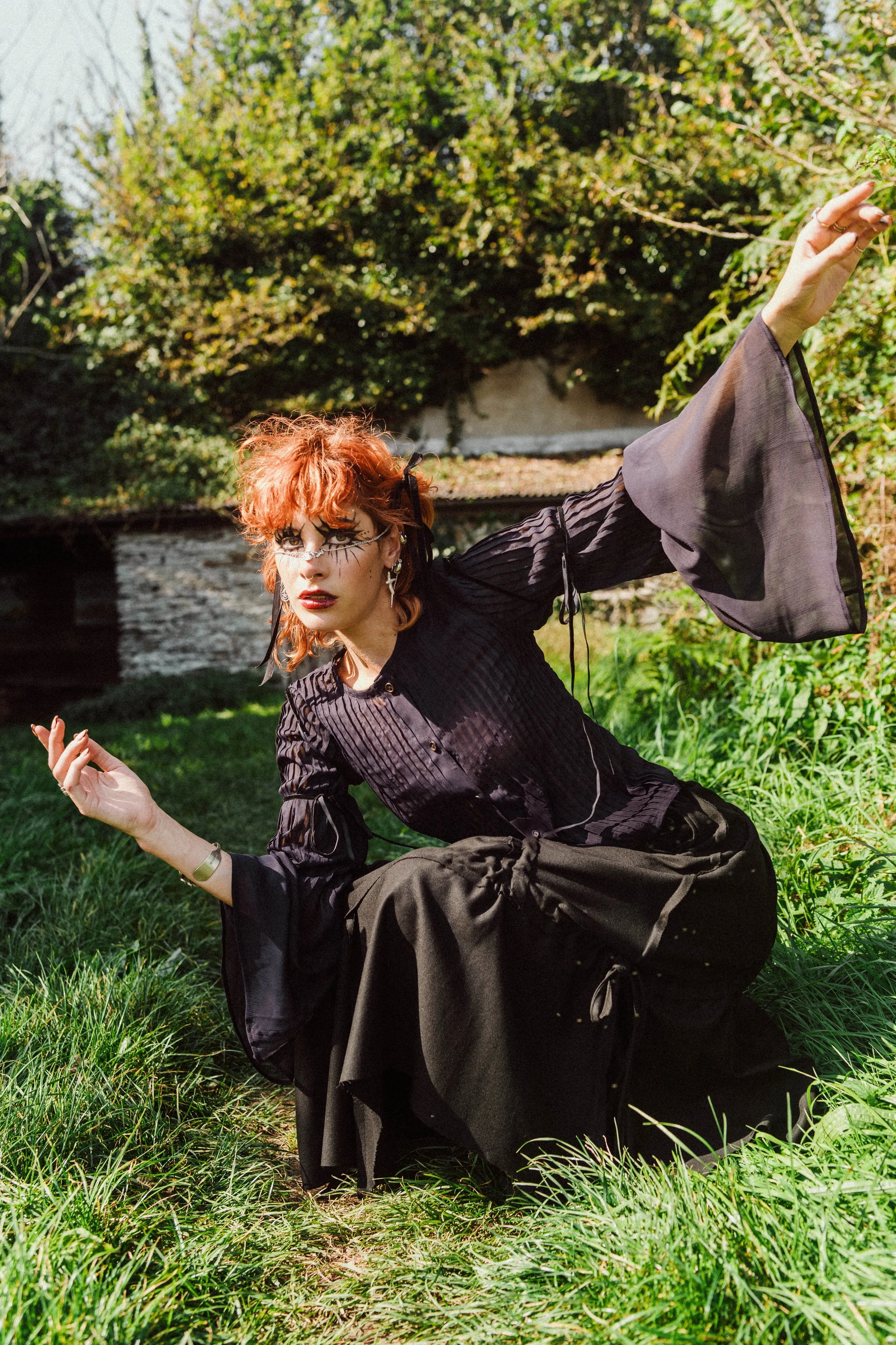 Recycled Chiffon Pleated Blouse
