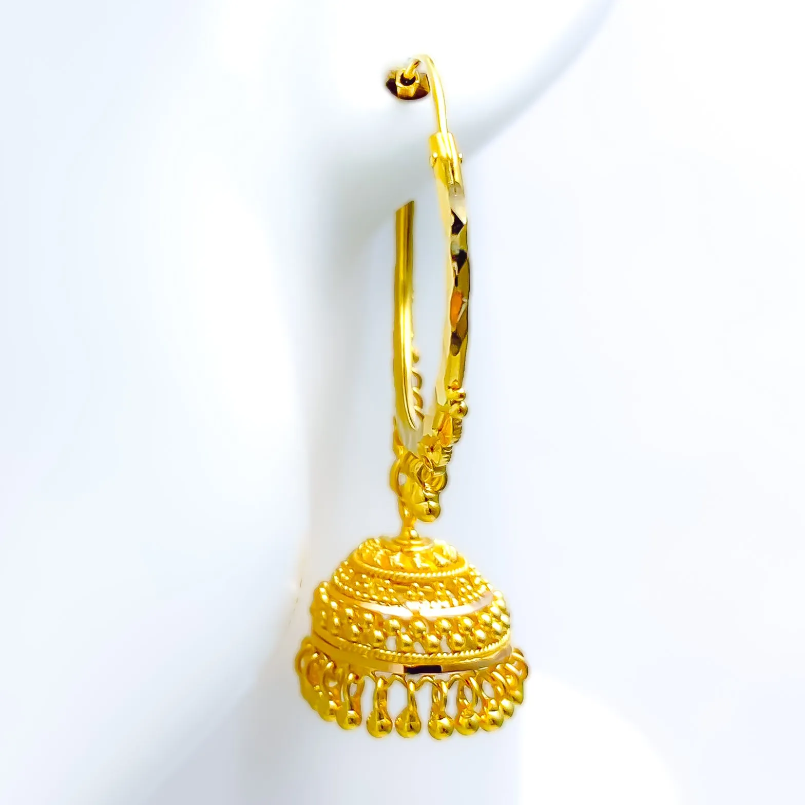 Regal Sophisticated 22K Gold Bali Earrings