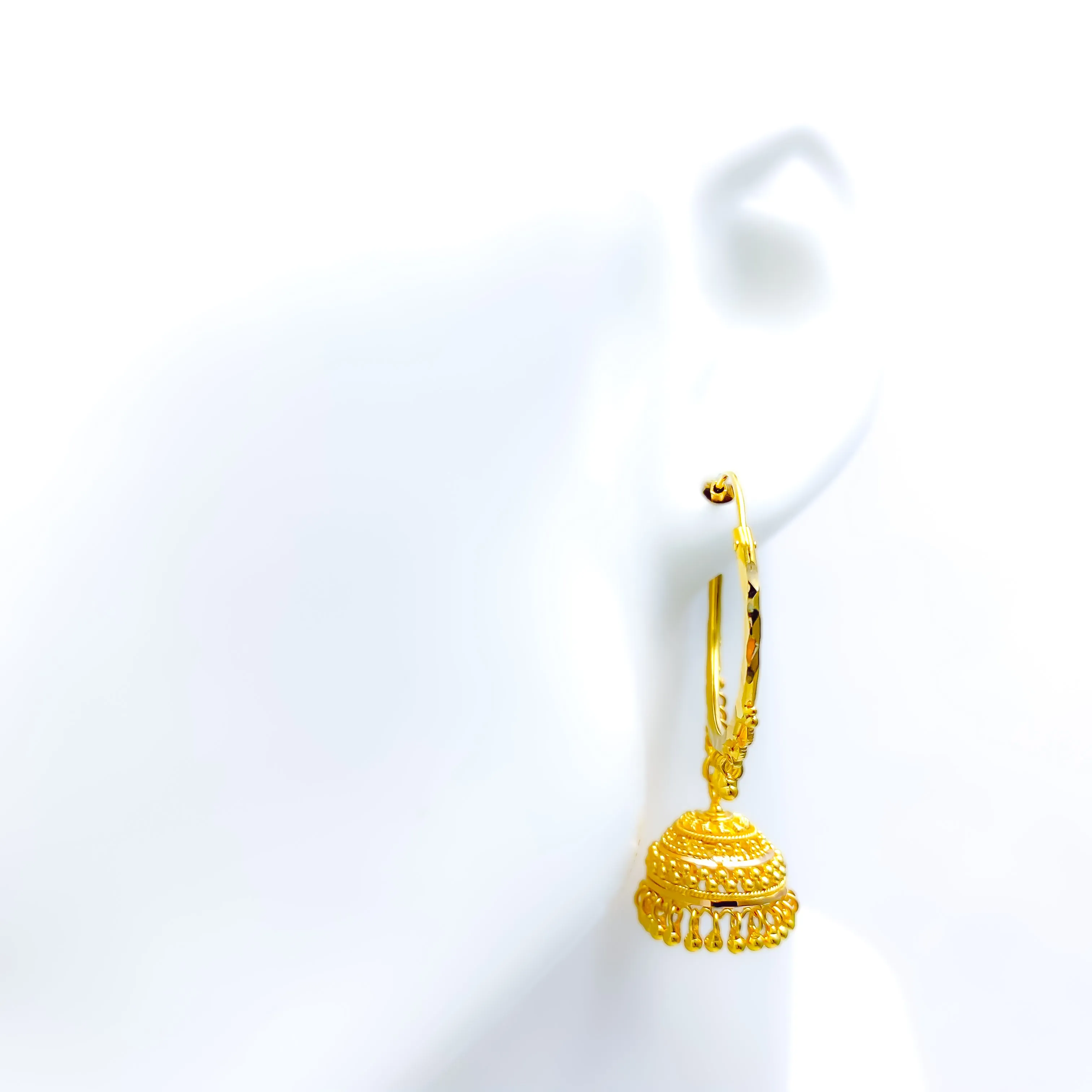 Regal Sophisticated 22K Gold Bali Earrings