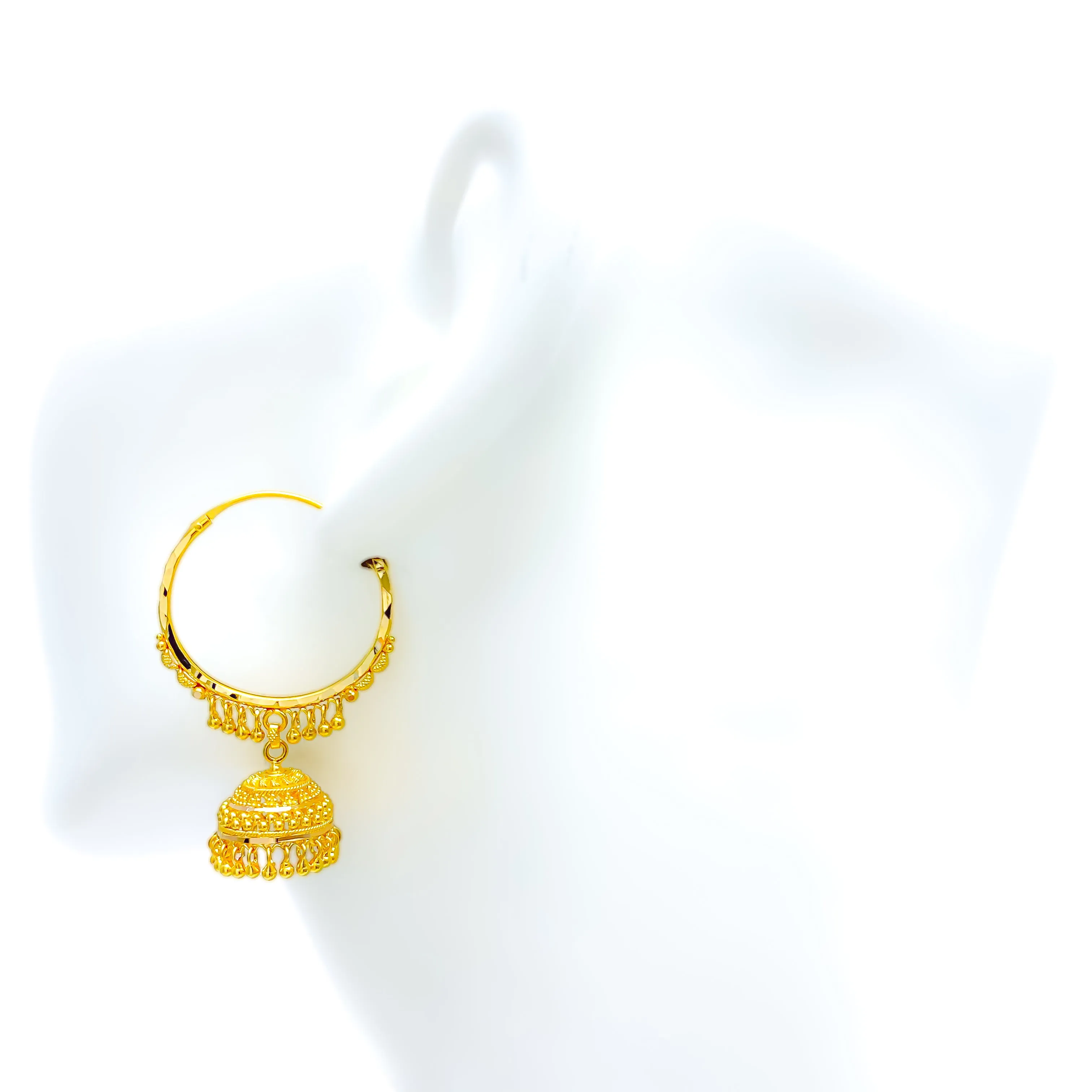 Regal Sophisticated 22K Gold Bali Earrings