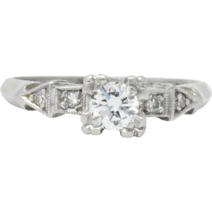 Retro 0.31 CTW Diamond Platinum Engagement Ring