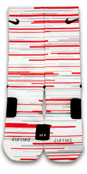 Retro 3 Red White Fire Custom Elite Socks