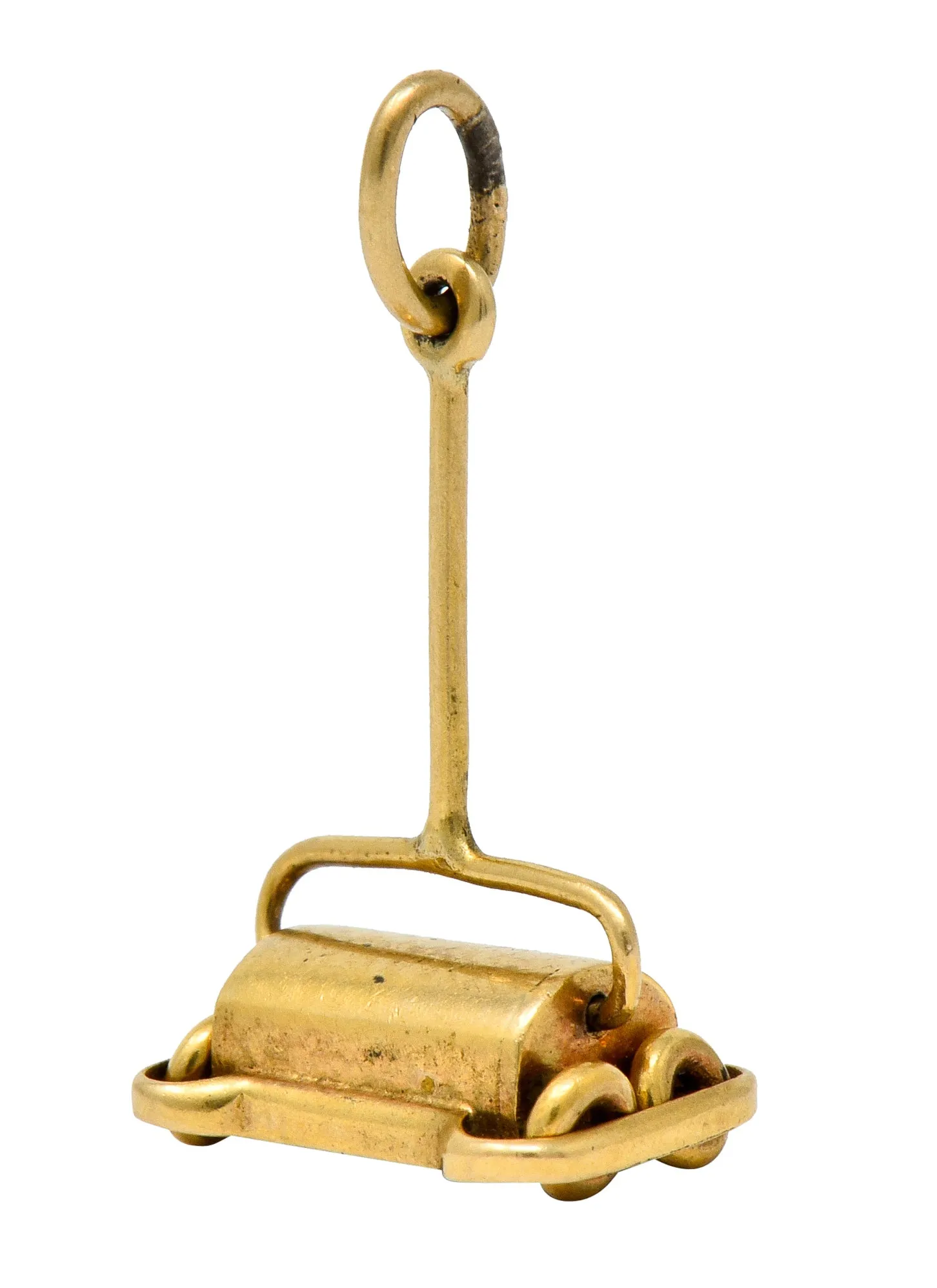 Retro Articulated 14 Karat Gold Antique Bissell Floor Sweeper Charm