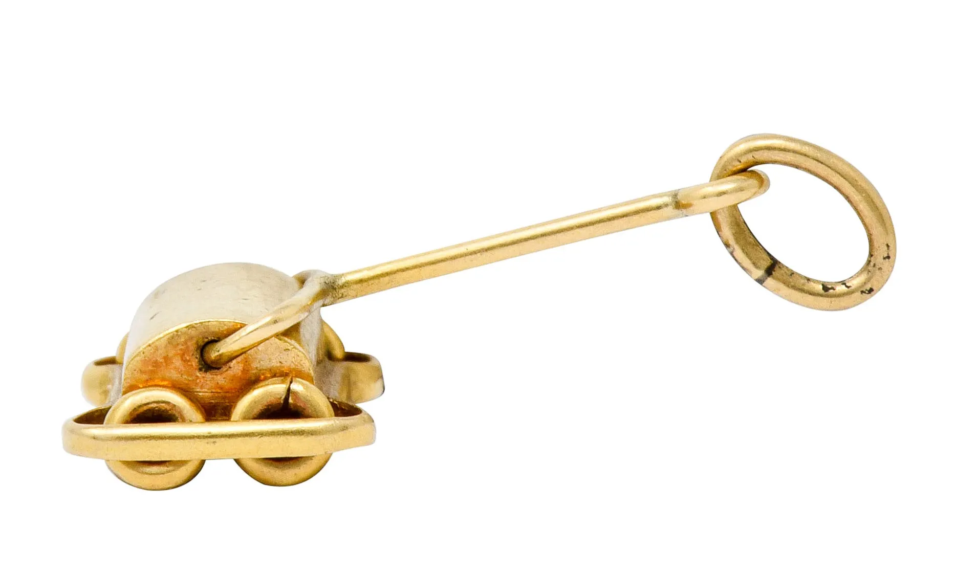 Retro Articulated 14 Karat Gold Antique Bissell Floor Sweeper Charm
