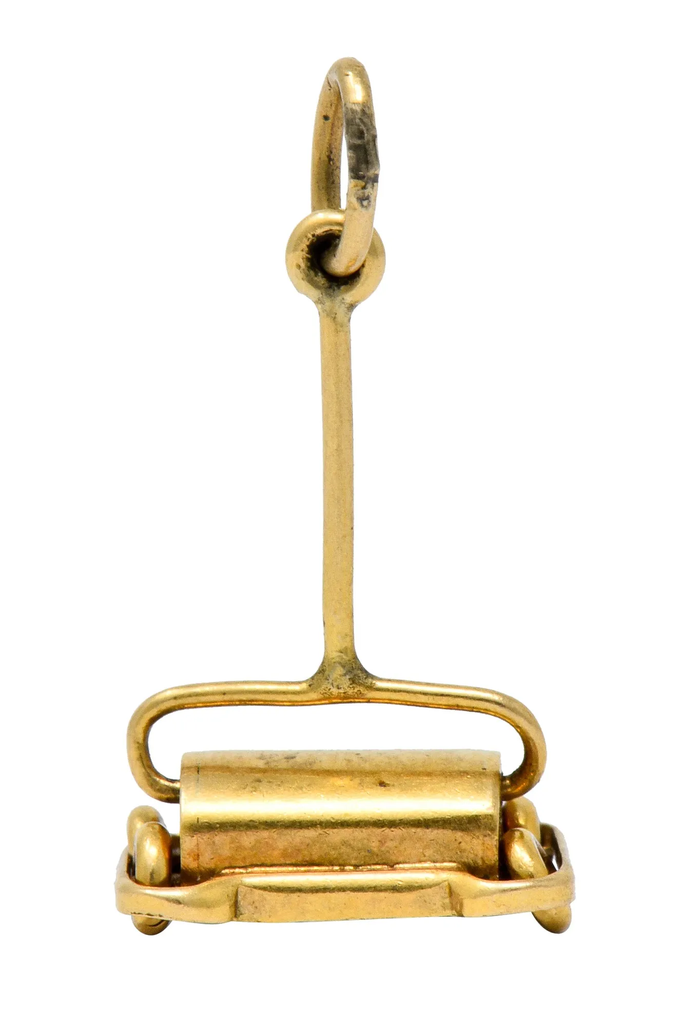Retro Articulated 14 Karat Gold Antique Bissell Floor Sweeper Charm