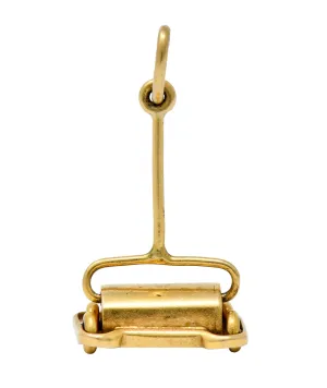 Retro Articulated 14 Karat Gold Antique Bissell Floor Sweeper Charm